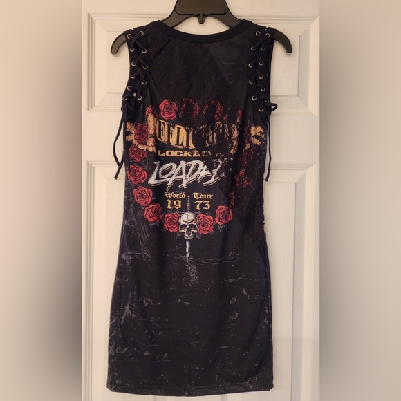 Affliction Women's NIGHTRAIN Guns N Roses Tank Top in Black size Small - Picture 3 of 9